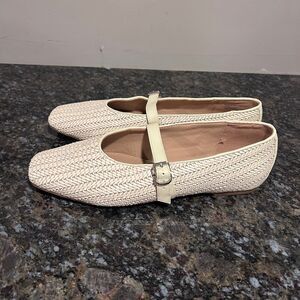 Katy Perry The Evie Mary Jane Woven Flats Shoes Natural Womens 11 / 41